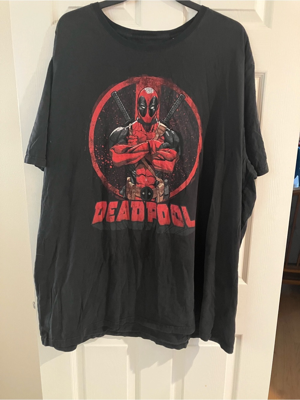 Marvel Deadpool Black Tee with Red Graphic